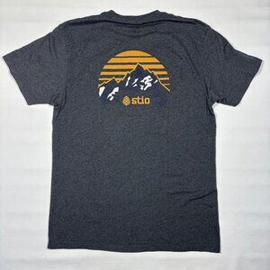 Stio Jackson Hole Wyoming Heather Gray Graphic Pocket S/S T-Shirt Mens Medium